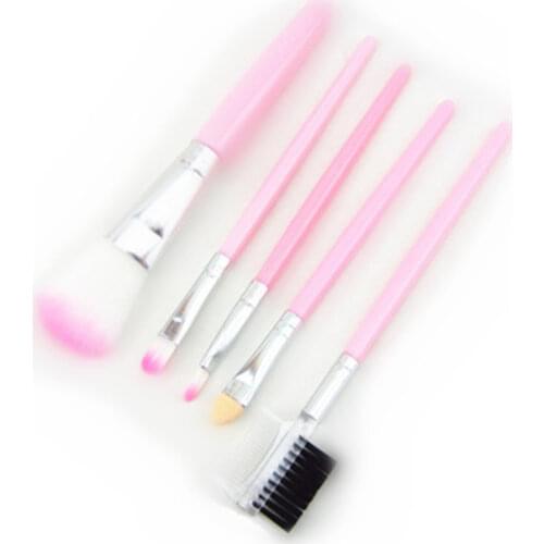5 Pcs Brush Set Blush Brush Eye Shadow Brush Eyebrow Brush Beginners Makeup Kit