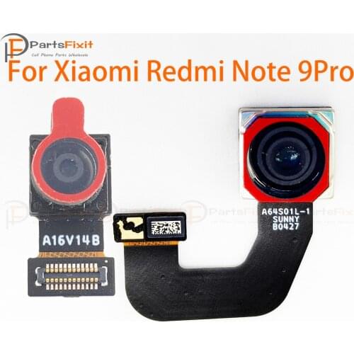 Original Frontal Selfie Rear Back Camera 64MP For Xiaomi Redmi Note 9 Pro 9pro Note9pro Main Big Rear Camera Module Flex Parts