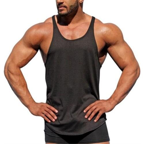 Casual Men Muscle Sleeveless Tank Tops Gym Bodybuilding Sport Fitness Workout Vest Tops Tees Mens Clothing