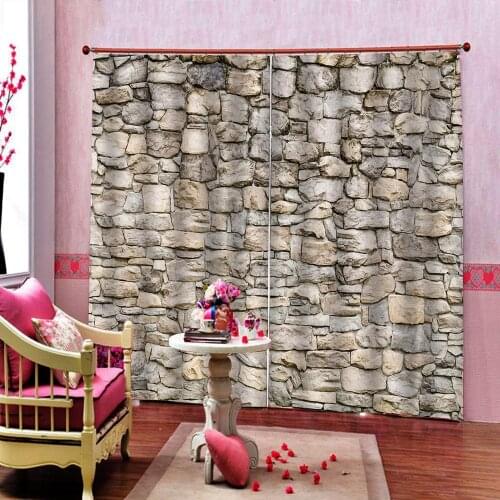 Modern curtains Stone wall kitchen window curtain for Living room bedroom home goods 3D Blackout curtains