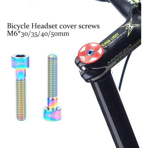 Bike Headset cover screws Bolts MTB Road Titanium alloy Bicycle Stem Top Cap Column Cover Screws M6x30/35/40/50MM