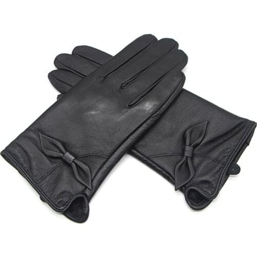 High Quality Leather Sheepskin Gloves Warm Autumn and Winter Womens Leather Gloves New Fashion Sheepskin Gloves ST18-04