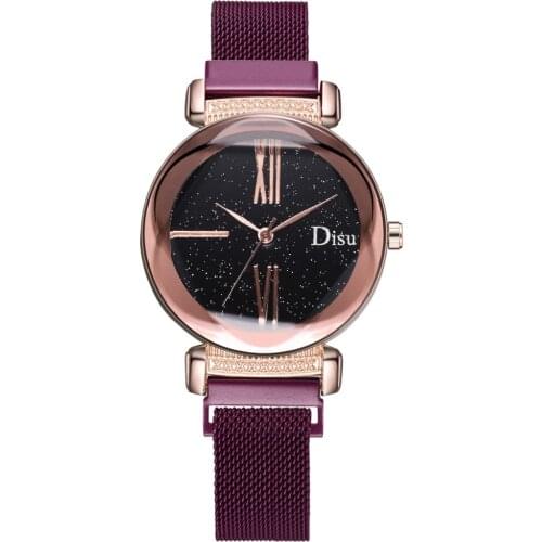 2020 Watch Wath Women Simple Starry Sky Flower Glass Disu Magnet Dial Quartz Watch Magnetic Buckle Ladies Watch Star Wars Reloj