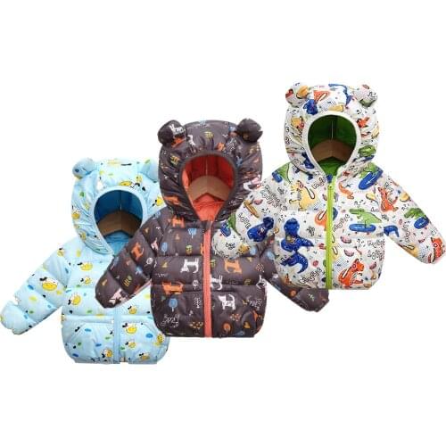 Winter Children Clothing Outerwear Down Jacket Girls Colorful Parkas Coat Winter Children Cotton Clothing Boys Hooded Jacket