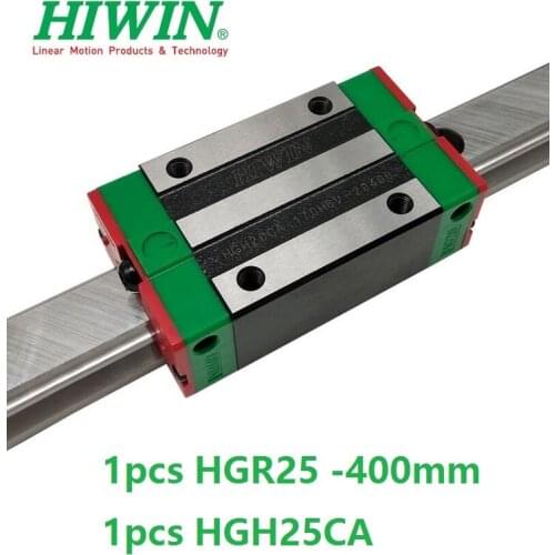 1pcs 100% original Hiwin linear guide HGR25 -L 400mm + 1pcs HGH25CA linear narrow block for cnc router