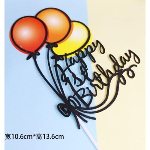 1PC Balloon Style New Born Baby Cake Topper 1st 100 Days Happy Birthday Cake Topper Kid Gifts Party Supplies
