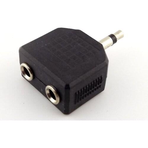 50pcs 3.5mm 1/8" Male to 2/Dual 3.5mm Female M/F Mono Audio Splitter Cable Adapter