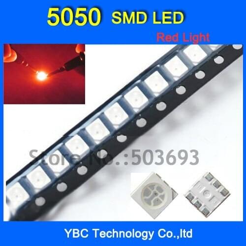 5050 SMD LED 1000pcs/lot Ultra Bright Red Diode Wholesale