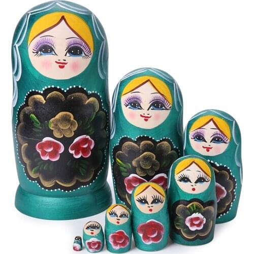 7-Layers Russian Nesting Dolls Matryoshka Dolls Lovely Wooden Handmade Painted Russian Babushka Dolls Gift Toy
