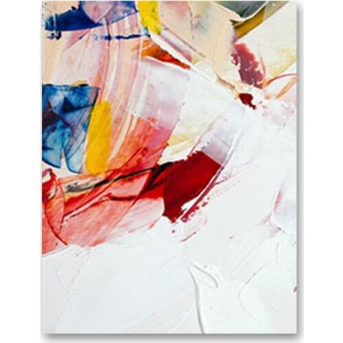 Pink Yellow Hand Painted Abstract Oil Paintings On Canvas Art Modern Wall Pictures For Living Room Home Decoration No Framed