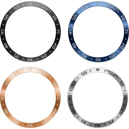 ALLOYSEED Stainless Steel Bezel Ring for Samsung Galaxy Watch3 Watch 3 45mm Adhesive Anti Scratch Protection Bezel Loop