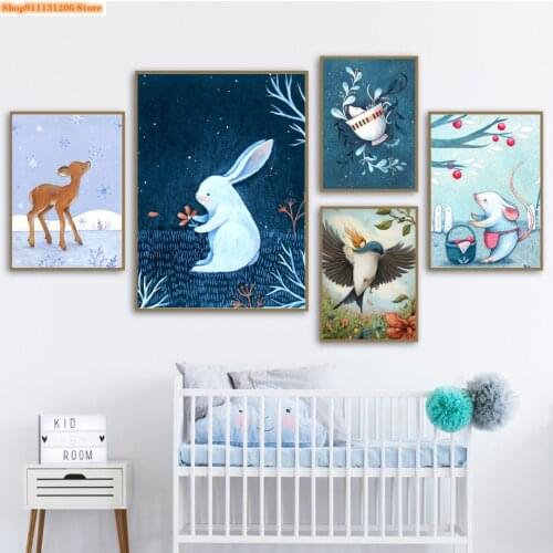 Diamond Painting Deer Rabbit Bird Mouse Forest Night Full Square Drill Cross Stitch Kits Diamond Embroidery Home Decor Mosaic