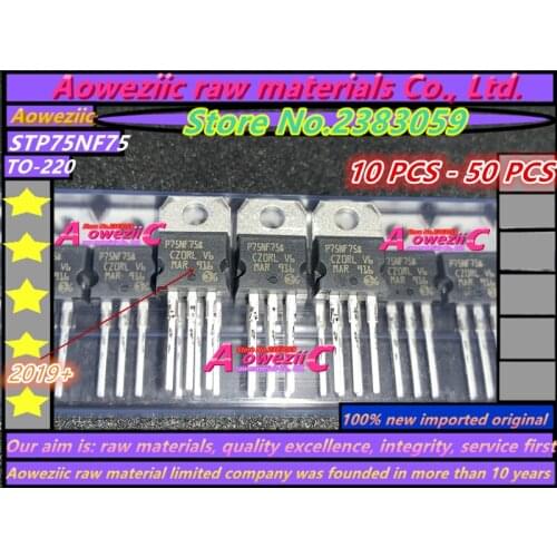 Aoweziic 2019+ 100% new imported original P75NF75 STP75NF75 75N75 TO-220 MOS transistor 75V 75A