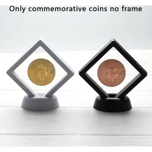 Bitcoin Bit Coin Litecoin Ripple Metal Commemoration Coin with Showing Stand