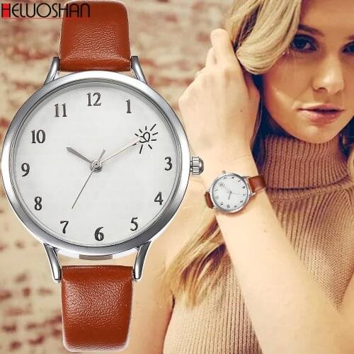 Watches With Arabic Numerals 2021 Fashion Leather Ladies Quartz Watch Simple Fine Strap Casual Women Watches Horloge Dames Reloj