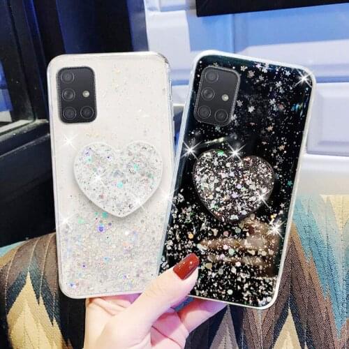 Glitter Holder Case For Samsung A51 A71 A50 A70 A21s A12 A41 A40 A31 A20e A02 Cover For Samsung J6 J4 A6 A8 Plus A7 2018 Cases