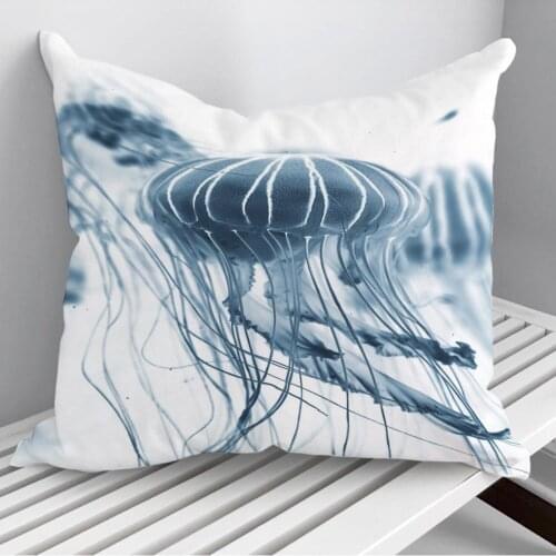 Black and white jellyfish Throw Pillows Cushion Cover On Sofa Home Decor 45*45cm 40*40cm Gift Pillowcase Cojines Dropshipping