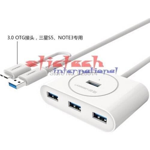 By dhl or ems 20pcs USB 3.0 Hub Super speed 4 Port Micro external Usb Hub Splitter Portable OTG Hub for Apple Macbook Laptop PC