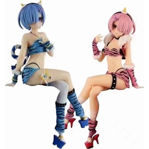16cm Anime Re:Life in a different world from zero Ram&Rem Action Figure PVC Noodle Stopper Figures Model Toys