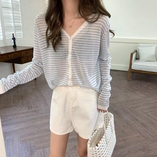 Retro Ins Striped Tshirt Womens T-shirts Tops Japanese Kawaii Ladies Ulzzang Female Korean Harajuku Clothes For Women