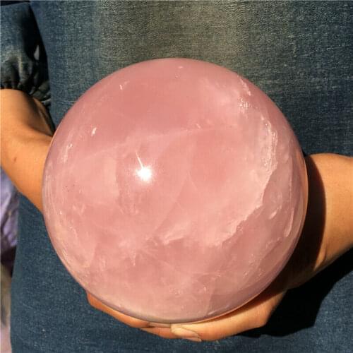 50mm NATURAL rose stone quartz crystal sphere ball healing