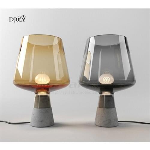 Creative Led Italian Torch Table Lamp Cement Base Glass Lampshade Home Decor Bed Light Living Room Decoration Makeup Table Lamps