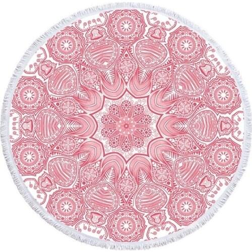 Mylb Mandala Round Beach Towel With Tassel Yoga Mat Blanket Bedspread Tapestry 450g Microfiber Absorbent 150cm 2019 Style
