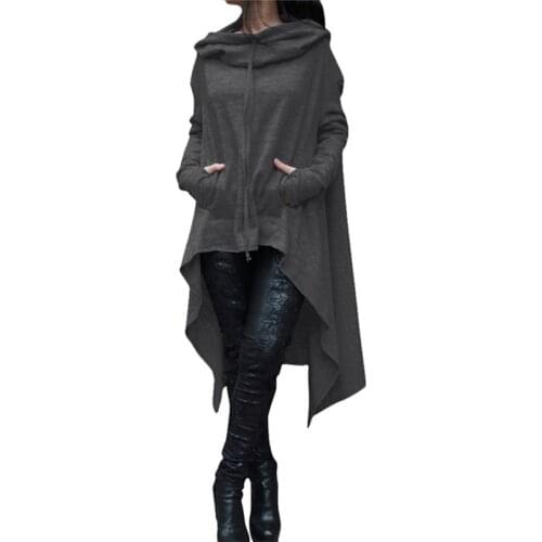 Autumn Winter Women Jacket Coat X Fashion Long Pullover Outerwear Irregular Hoody Collar Clothing Basic Jacket