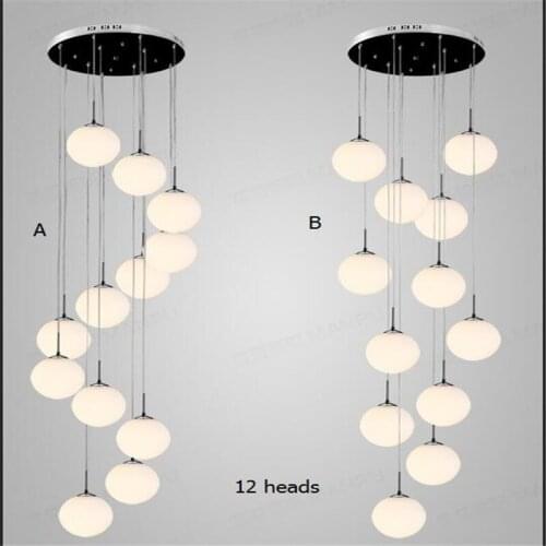 Stairs lights modern minimalist dining room lights Rotating light creative personality complex staircase Pendant lights ZA FG44