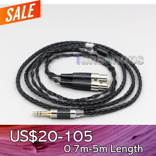 LN006444 4.4mm XLR 8 Core OCC Silver Mixed Headphone Cable For Audeze LCD-3 LCD-2 LCD-X LCD-XC LCD-4z LCD-MX4 LCD-GX lcd-24