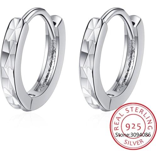 Minimalist Design Hoop Earrings for Women 925 Sterling Silver Weaving Geometric Design Fashion Jewelry Bijoux SCE841
