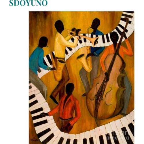 SDOYUNO 60x75cm Oil Painting By Numbers DIY Abstract Paint By Numbers On Canvas Music Frameless Digital Hand Painting Home Decor