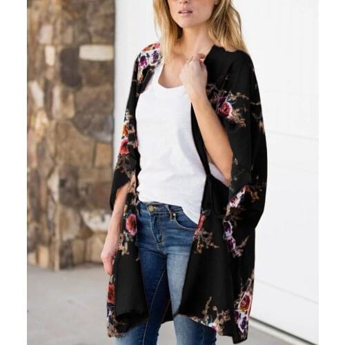 Cover Ups For Swimwear Women Print Chiffon Beach Kimono Short Cardigan Blouse Shawl Loose Tops платье летнее женское 2021