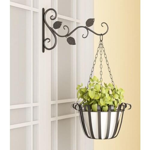 European Style Wall Hanging Flower Pot Support Bracket Hook Iron Hanger Balcony Home Decoration