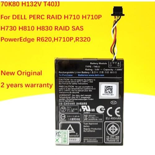 New Original 70K80 H132V T40JJ Battery For DELL PERC RAID H710 H710P H730 H810 H830 RAID SAS PowerEdge R620720 H710P R320