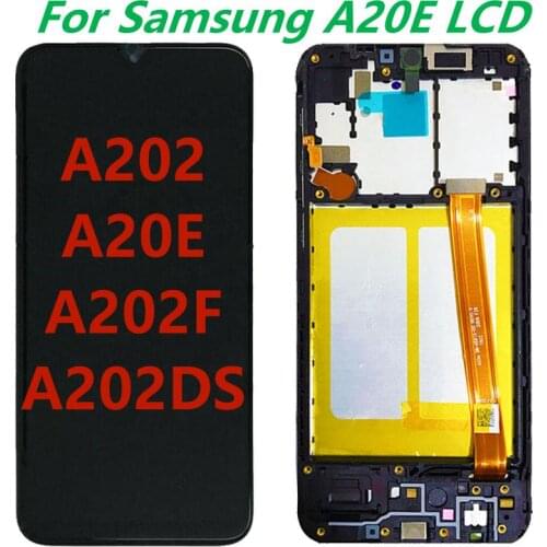 New Original LCD A20E For Samsung Galaxy A20E Display With Frame 5.8" SM-A202F A202DS A202F/DS LCD Screen Touch Screen Assembly