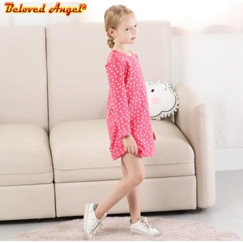 Beloved Angel O neck Shirt Dress Girls Clothing Baby Autumn Fashion Dress Cotton Long Sleeves Elegant Casual Kids Girl Dresses
