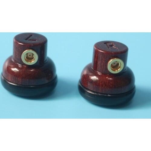 15.4mm Speaker Unit Flat Headphone Housing Red Sandalwood Earphone Housing Case with MMCX Plug DIY Heapdhone