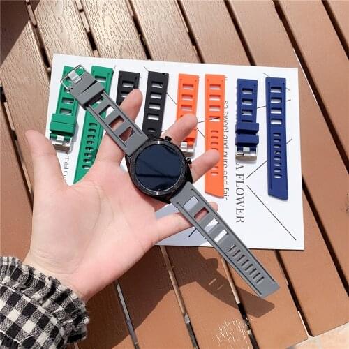 20mm 22mm Silicone Strap for Samsung Galaxy Watch 3/46mm/42mm Active 2 Quick Release Bracelet Band for Huawei Watch GT/2/2e/Pro