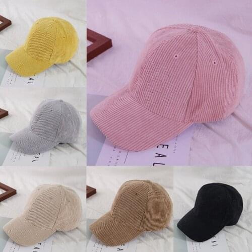 Wide Brim Hat in Kpop Style Wind Protection Dad Thermal Reservation Hat Corduroy Made in Solid Color