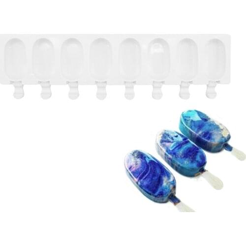 Silicone Cake decorating Baking Tools 8 Hole Ice Cream Makers Mold DIY Ice Cube Moulds Dessert Tray Popsicle Molds