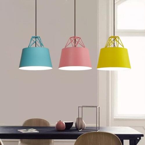 Nordic iron pendant lights for single-head iron clothing store restaurant bar childrens room pendant lamps ZL203