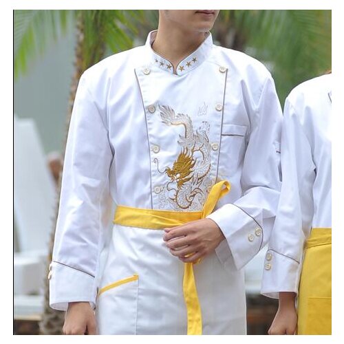 Spring Chef Uniform Cook jacket Chef Coat Long sleeve Chinese dragon