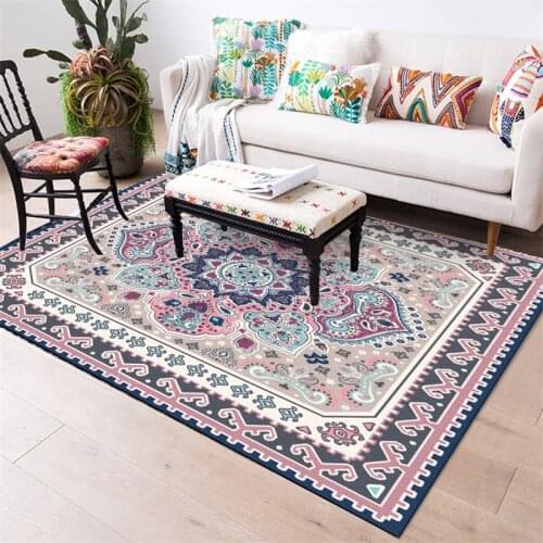Retro Vintage Carpet Persian Carpet Living Room Bedroom Mat Anti-slip Area Carpet Absorbent Boho Carpet