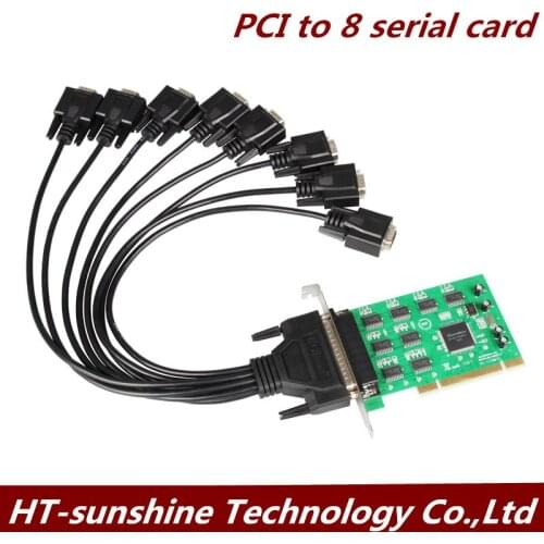 High-quality PCI to serial card Multi-serial card 8-port RS232 COM card to send 1 drag 8 serial port DB9 cable 1pcs free