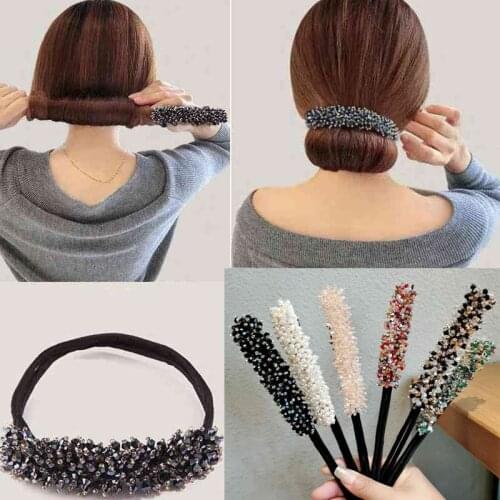 Crystal Hair Band Rhinestone Pearl Headband Women Girls DIY Hair Braiding Wedding Party Hair Styling Accessories