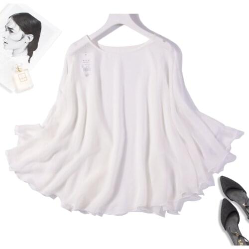 Womens 100% Pure Silk Black Shawl cape poncho Blouse Top Shirt ONE SIZE JN117