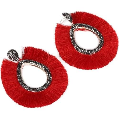 KEJIALAI Bohemian Big Tassel Earrings For Women Female Chandelier Earring Handmade Brincos Statement Fashion Jewelry
