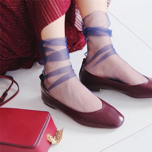 Women Summer Cool Socks Fashion Black Transparent Mesh Socks Woman Ultra-thin Sheer Socks Calcetines Mujer New Design