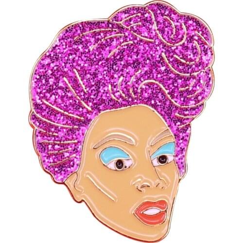 RuPaul Drag Race glitter pin RPDR fans art accessory
